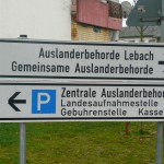 Hinweisschild in der Landesaufnahmestelle Lebach